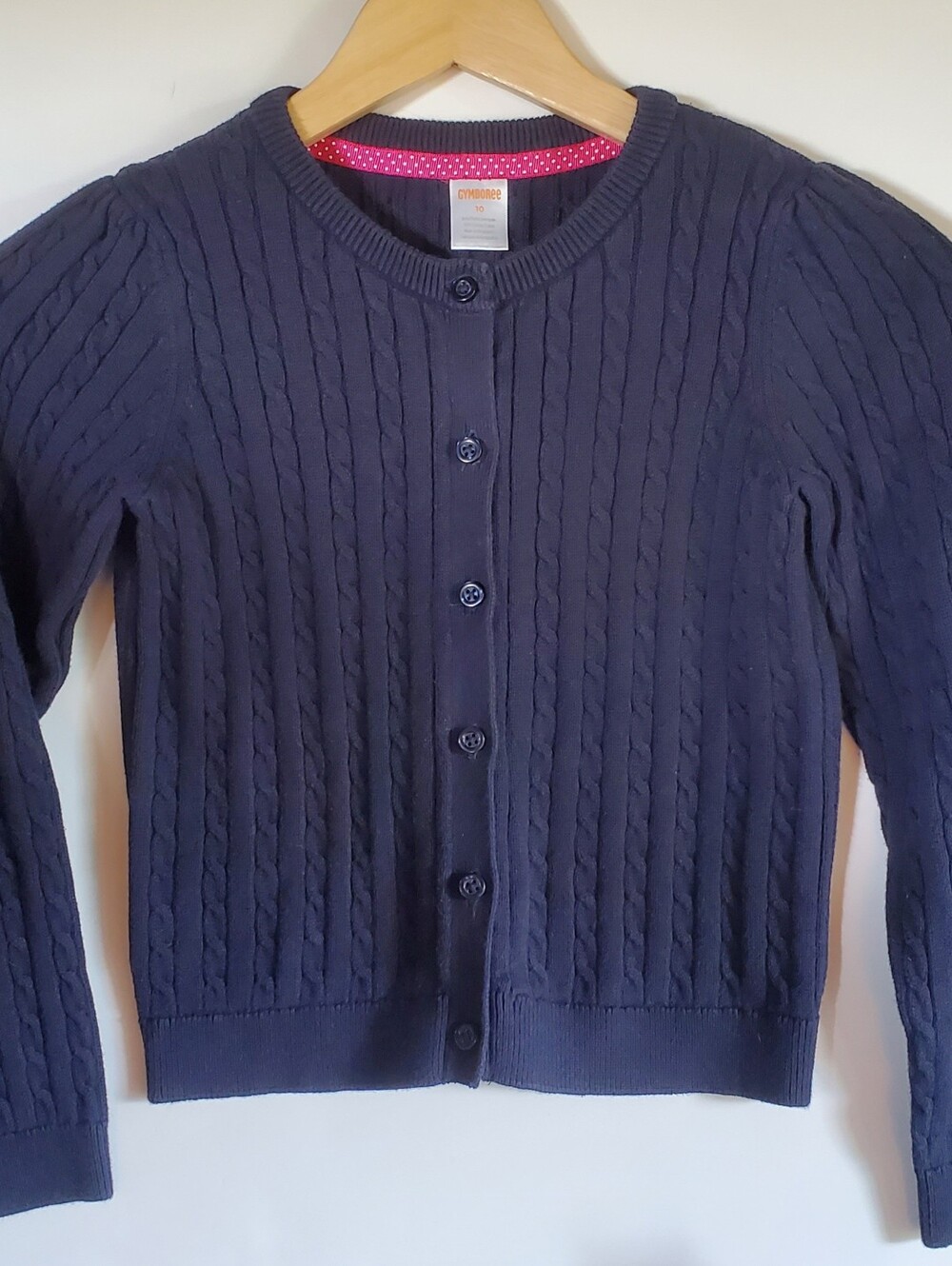 Girls Gymboree Navy Blue Cable Knit Cardigan Sweater Size 10